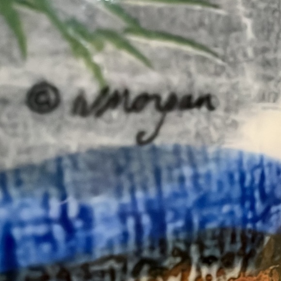 Art Pottery Mug with Chickadees. Copyrighted and signed “W. Morgan” - Picture 9 of 9